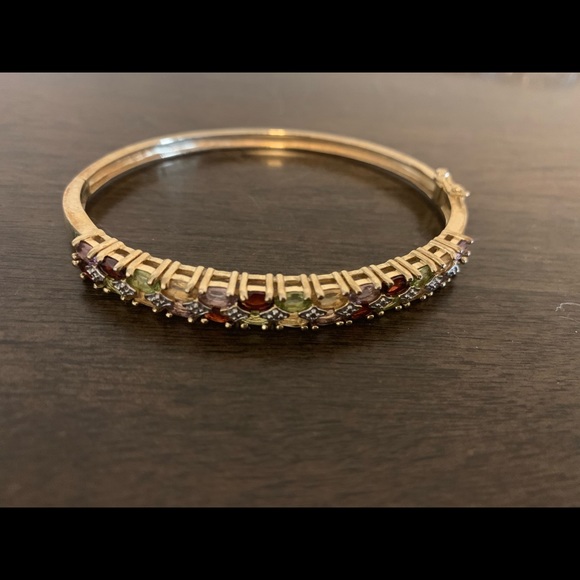 Multicolor Stone Goldtone Bracelet - Picture 1 of 5